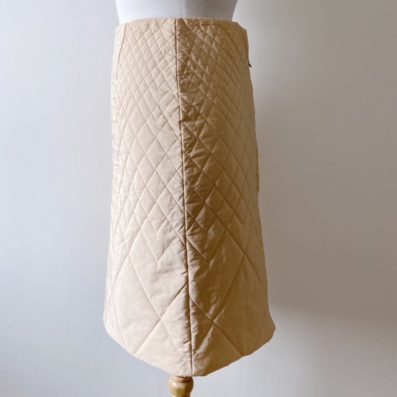 Postcard Tan Puffer Pencil Skirt with Back Zipper size M/8 RARE - Picture 2 of 10